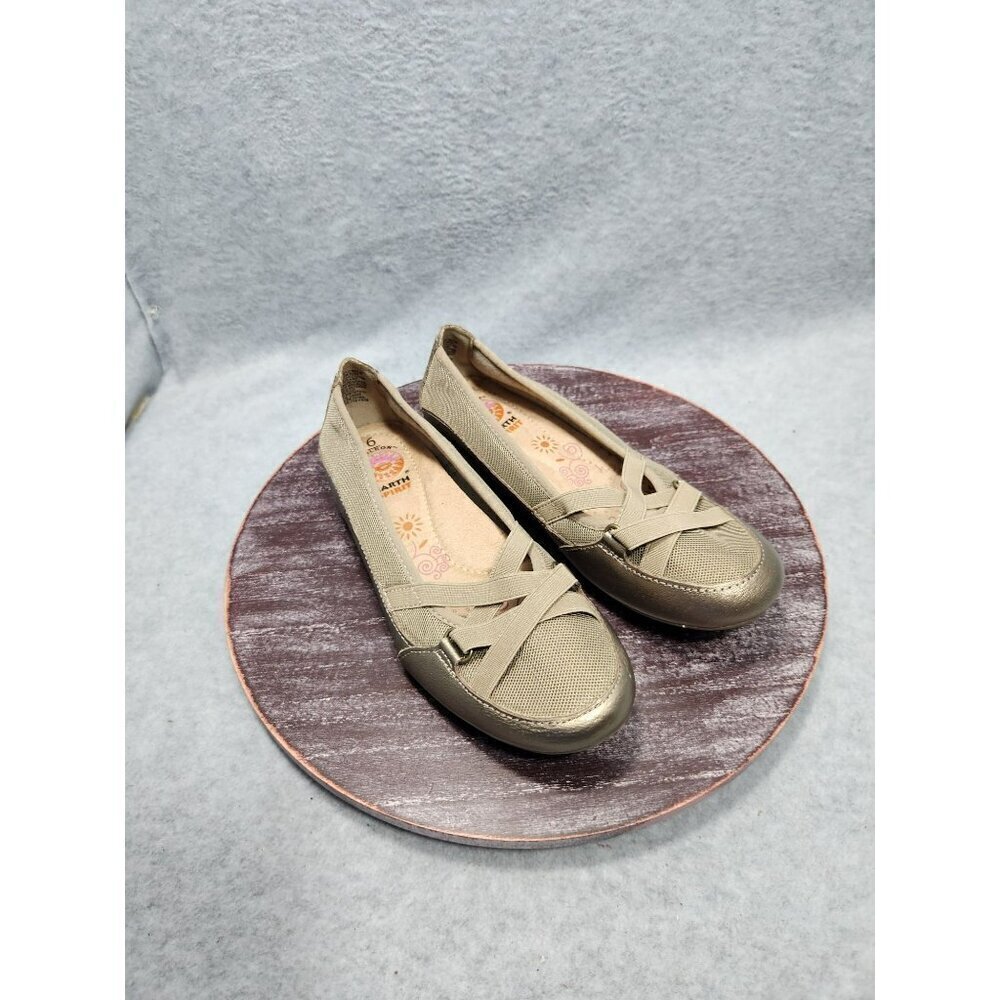 Earth Spirit Womens Slip-On Ballet Flats - Beige Size 6